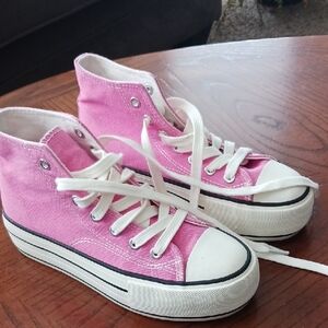 Pink High-Top Sneakers